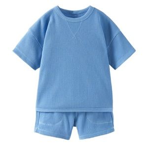 Zara waffle knit set - blue - 2-3years